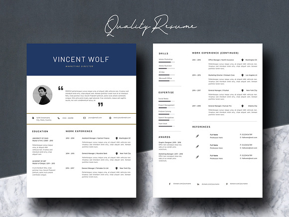 Resume Template 4 Pages in Letter Templates - product preview 3