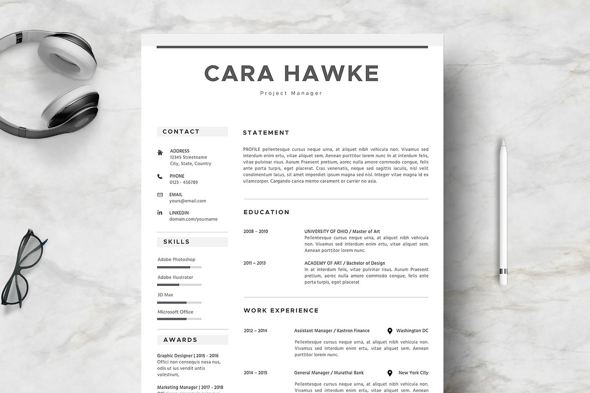 Creative CV Template 3 Pages in Letter Templates - product preview 8