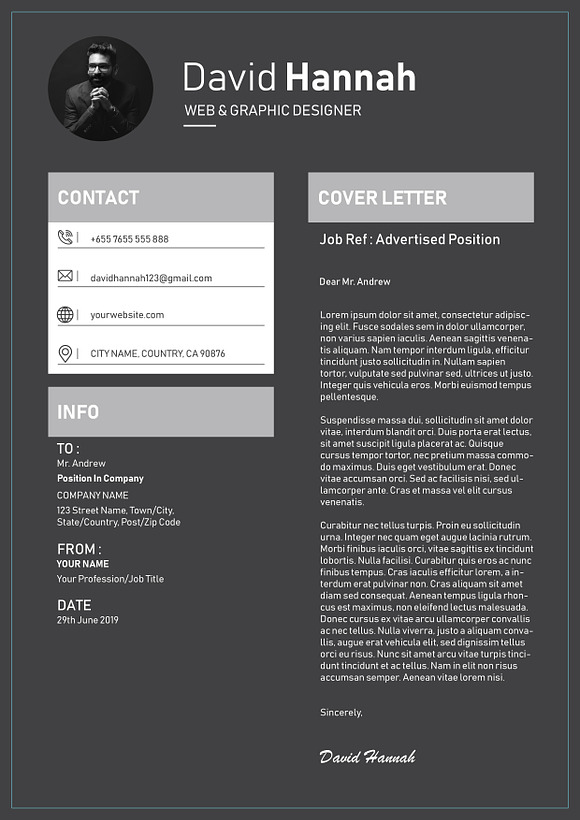 Resume & Cover Letter Template in Letter Templates - product preview 1