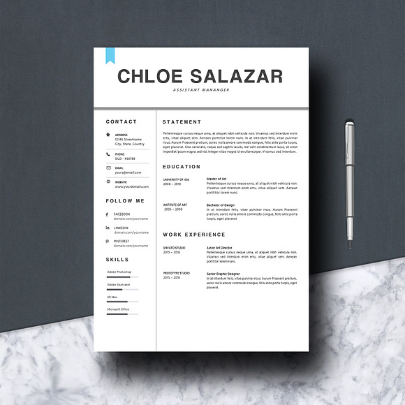 Resume Template Word 2 Pages in Letter Templates - product preview 1