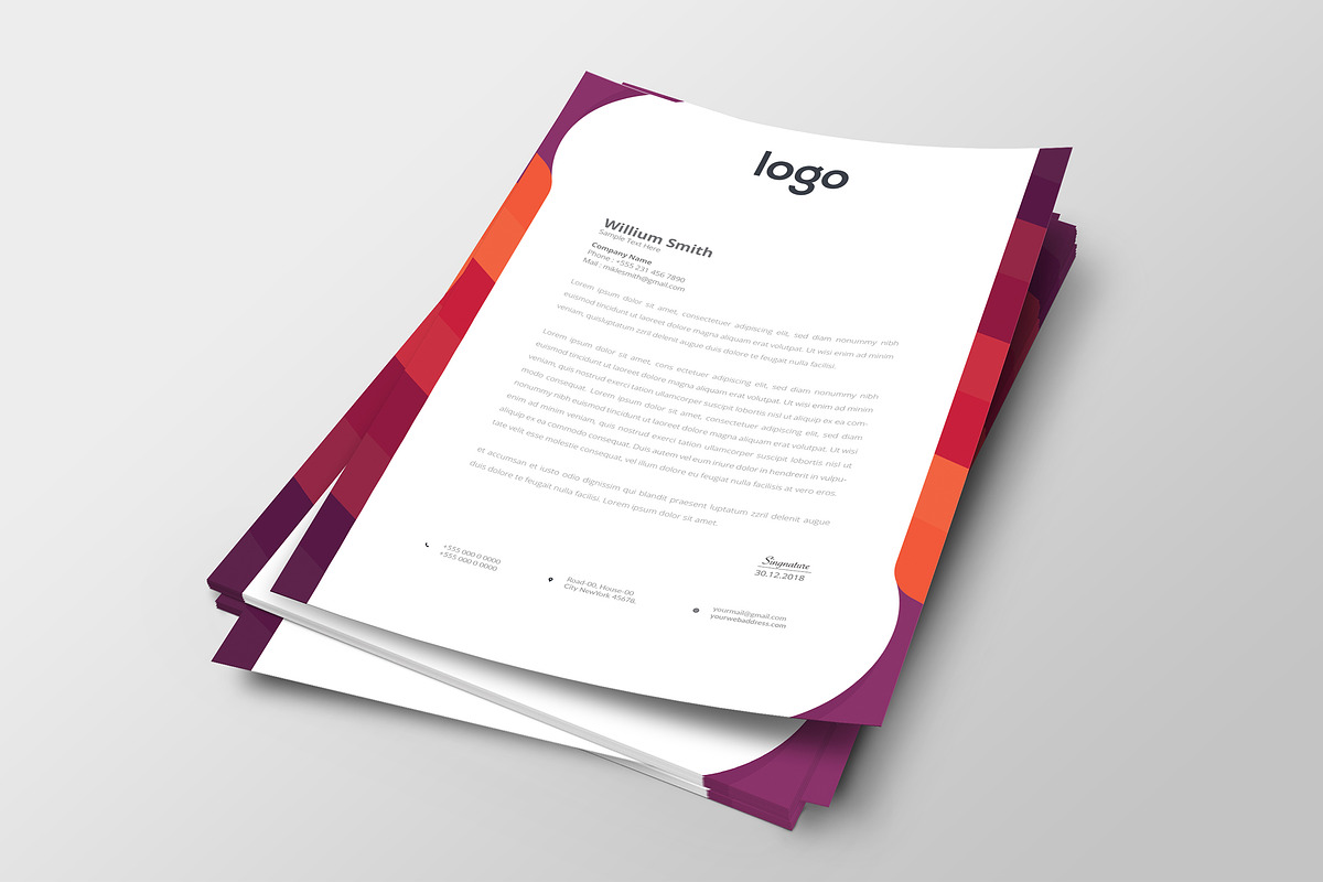 Creative Letterhead Template in Stationery Templates - product preview 8