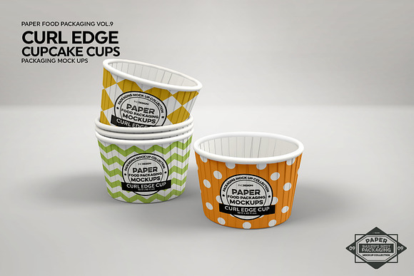 Curl Edge Cupcake Cups Mockup in Branding Mockups - product preview 2