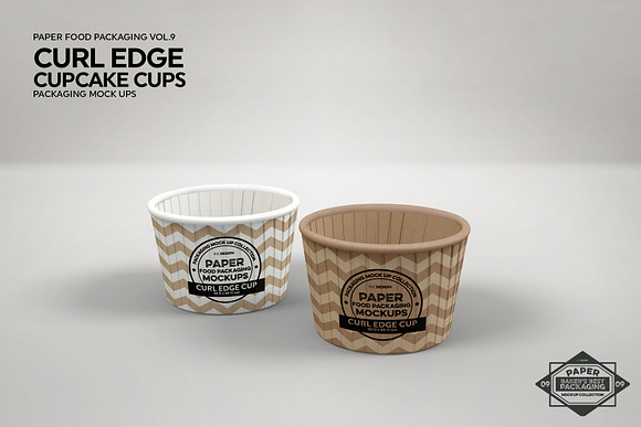 Curl Edge Cupcake Cups Mockup in Branding Mockups - product preview 5