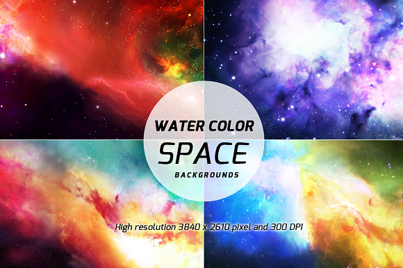 20 Water color Space backgrounds in Textures - product preview 4