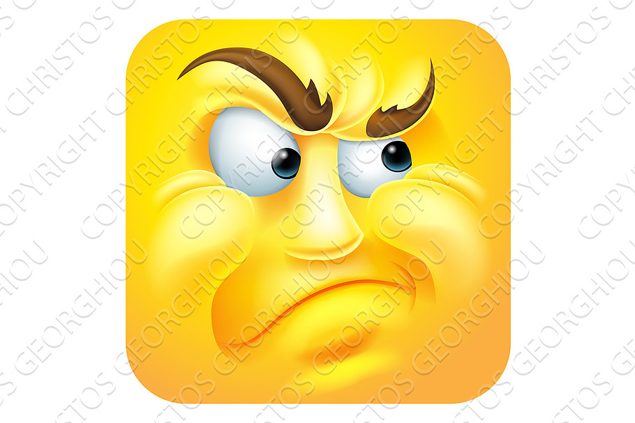 Annoyed Emoji Emoticon Icon Cartoon in Illustrations - product preview 8