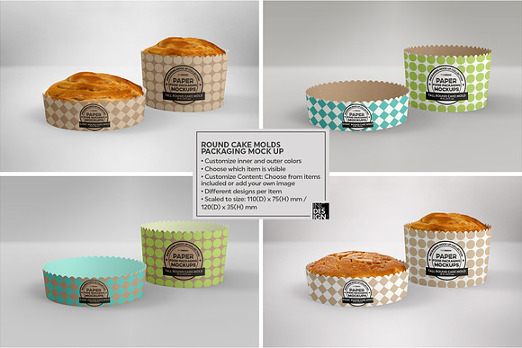 Round Cake Mold Packaging Mockup in Branding Mockups - product preview 1