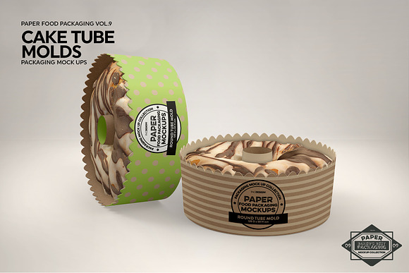 Round Tube Cake Mold Mockup in Branding Mockups - product preview 4