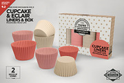 Cupcake Eclaire Liner Box Mockup