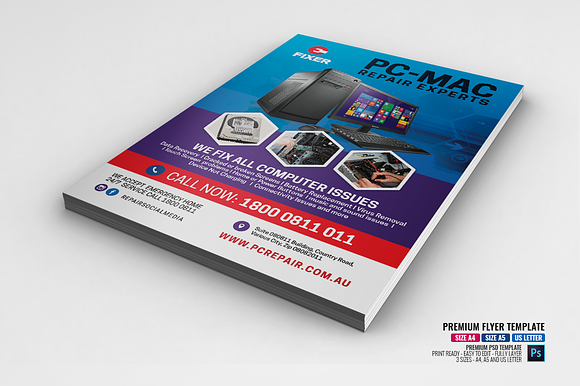 Computer and Laptop Repair Flyer in Flyer Templates - product preview 1