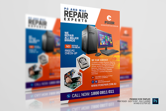 Computer and Gadget Specialist Flyer in Flyer Templates - product preview 3