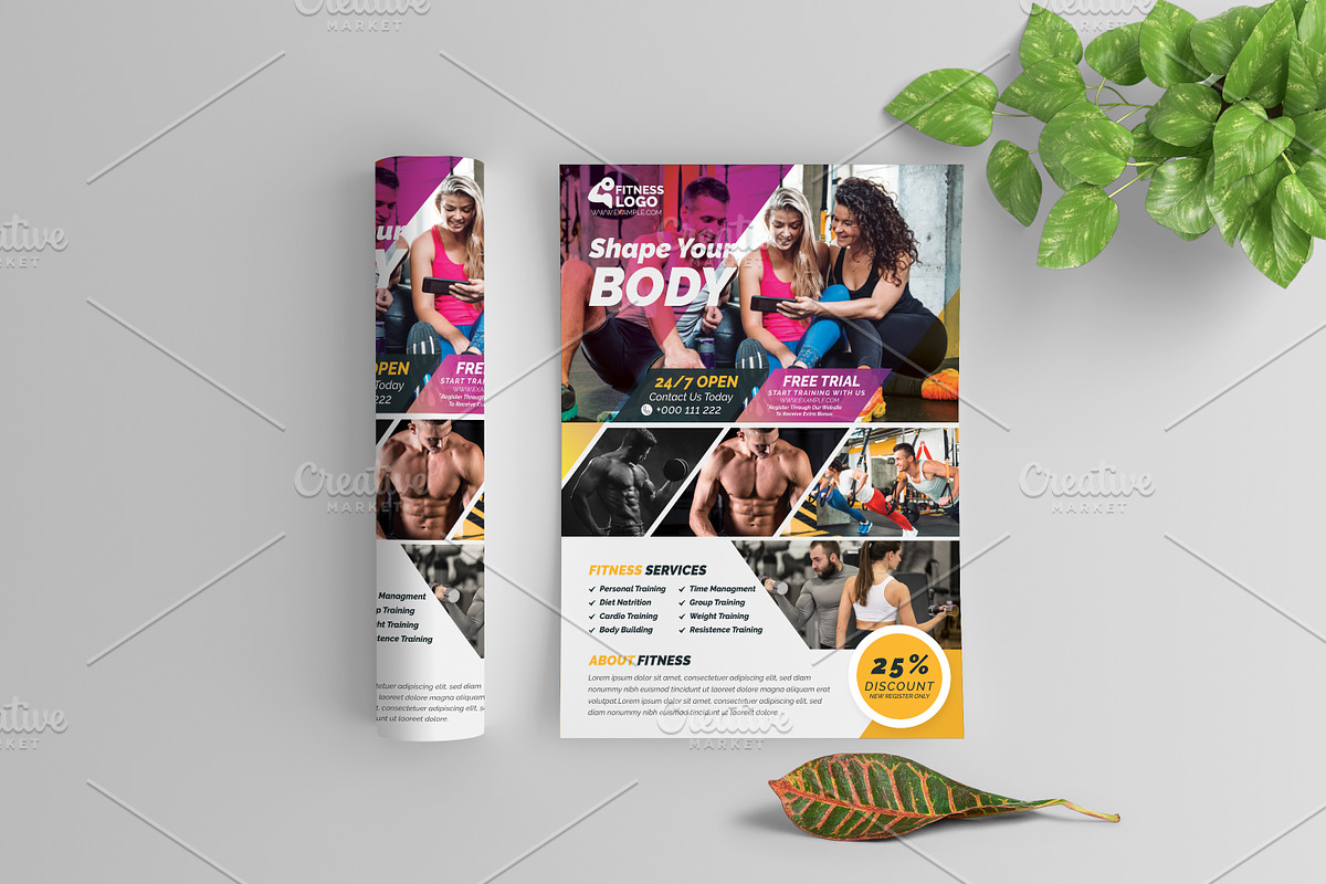 Fitness Flyer With Photo Elements in Flyer Templates - product preview 8
