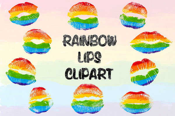 Rainbow Lips, Lgbt Pride Clipart