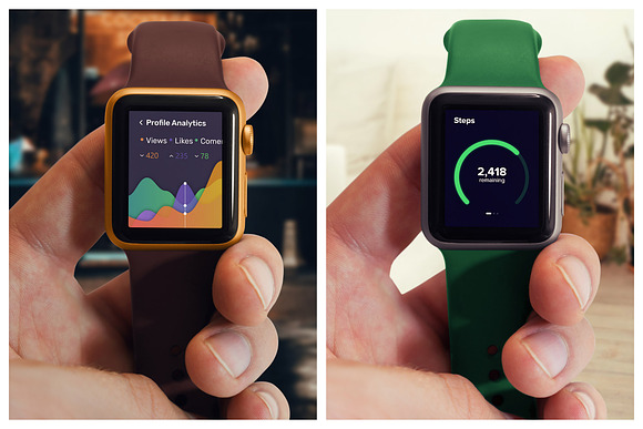 Realistic Smart Watch Mockups in Mobile & Web Mockups - product preview 11