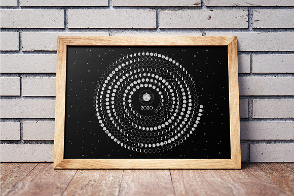 Moon Calendar 2020 in Stationery Templates - product preview 9