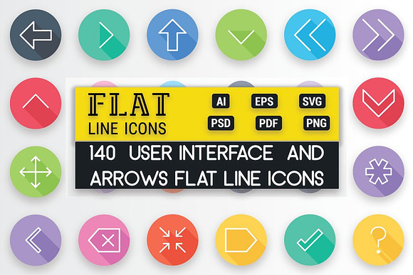 User Interface and Arrows Flat Icons in Icons - product preview 1