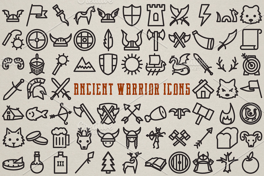 Ancient Warrior Icon Pack - 72 Icons in Icons Packs - product preview 8