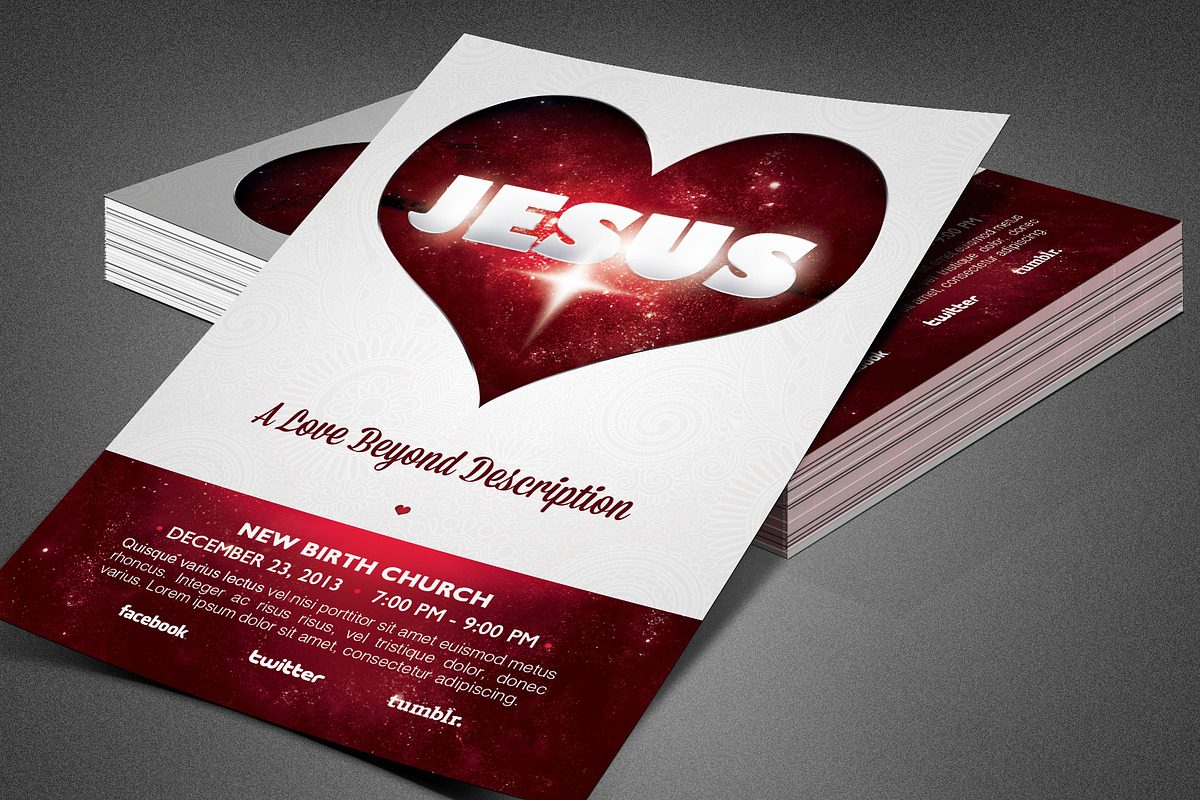 Love Beyond Description Church Flyer in Flyer Templates - product preview 8