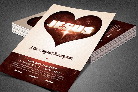 Love Beyond Description Church Flyer in Flyer Templates - product preview 2