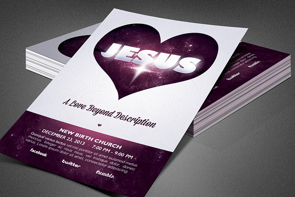 Love Beyond Description Church Flyer in Flyer Templates - product preview 3