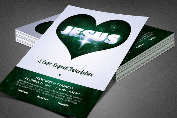 Love Beyond Description Church Flyer in Flyer Templates - product preview 4