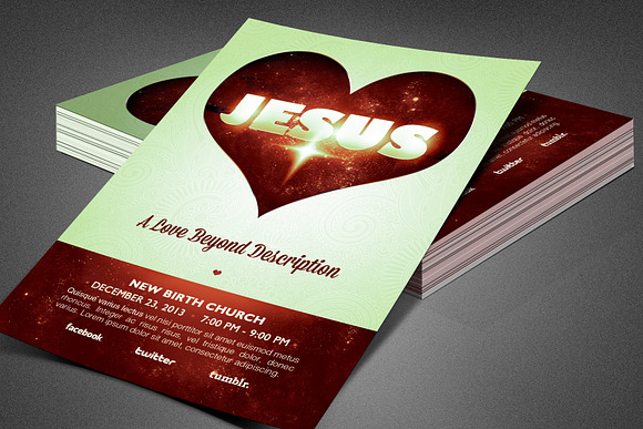 Love Beyond Description Church Flyer in Flyer Templates - product preview 5