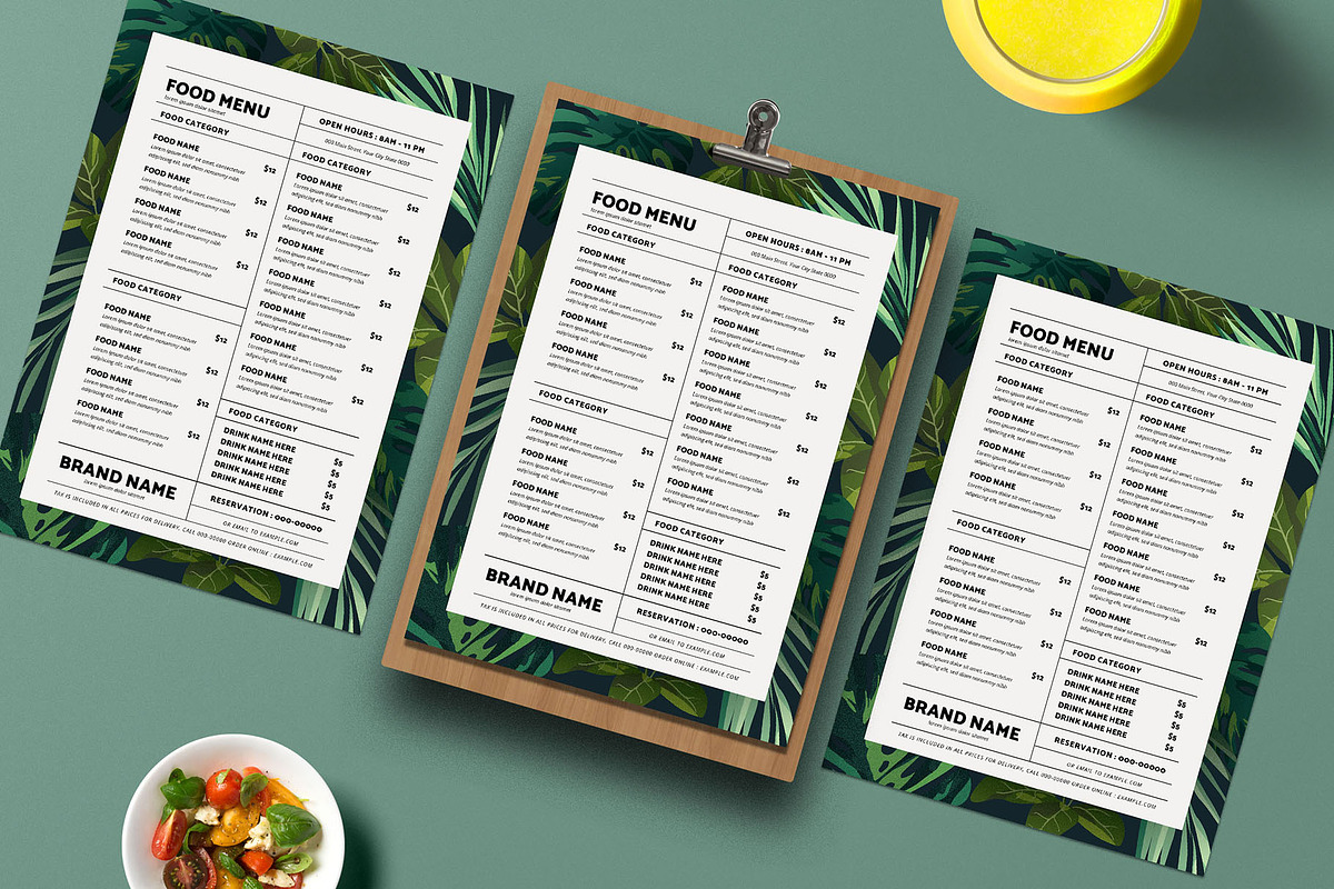 Tropical Food Menu in Flyer Templates - product preview 8
