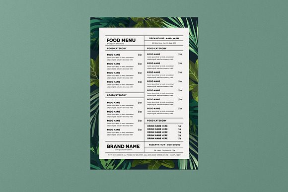 Tropical Food Menu in Flyer Templates - product preview 1