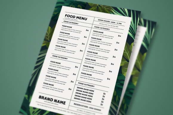 Tropical Food Menu in Flyer Templates - product preview 2