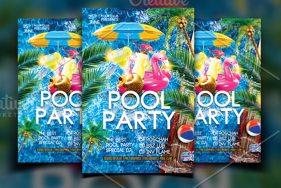 Pool Party Flyer in Flyer Templates - product preview 1