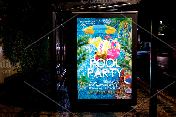 Pool Party Flyer in Flyer Templates - product preview 3