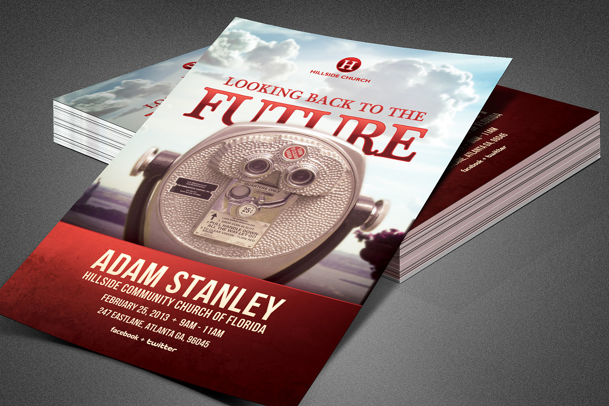 Looking Back Church Flyer Template in Flyer Templates - product preview 8