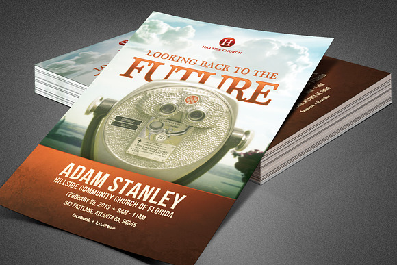 Looking Back Church Flyer Template in Flyer Templates - product preview 2