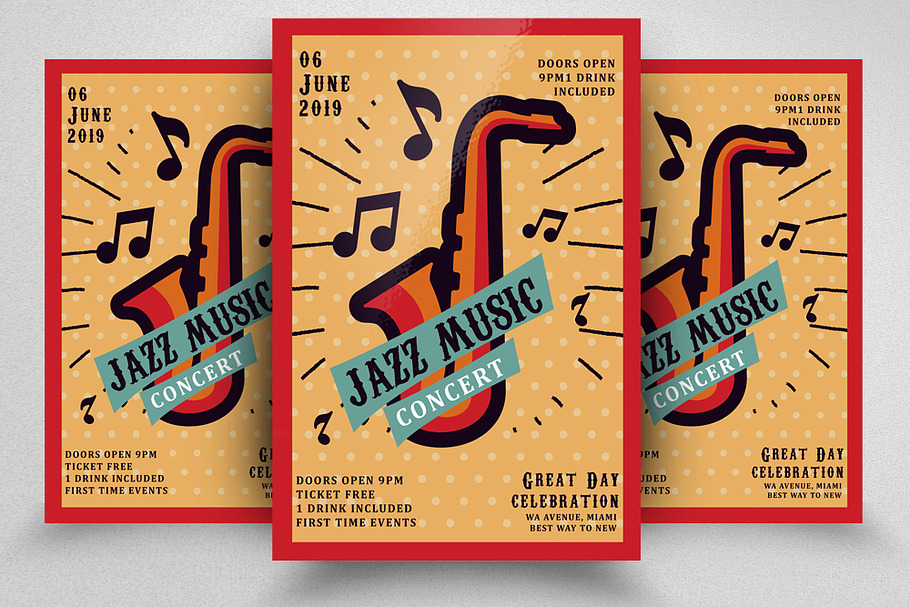 Jazz Music Night Flyer in Flyer Templates - product preview 8