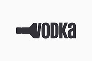 Vodka bottle logo. Lettering sign.
