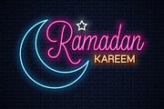 Ramadan kareem neon sign.