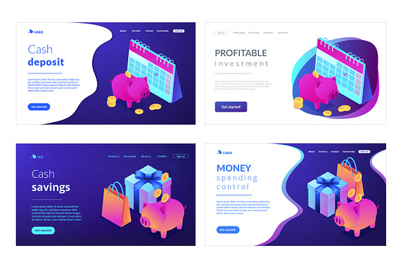 Business Isometric Landing Pages in Landing Page Templates - product preview 4