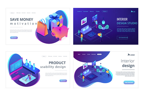 Business Isometric Landing Pages in Landing Page Templates - product preview 5