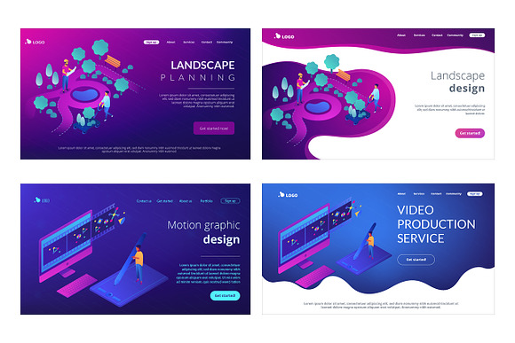 Business Isometric Landing Pages in Landing Page Templates - product preview 6