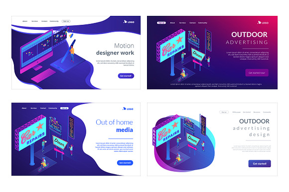 Business Isometric Landing Pages in Landing Page Templates - product preview 7