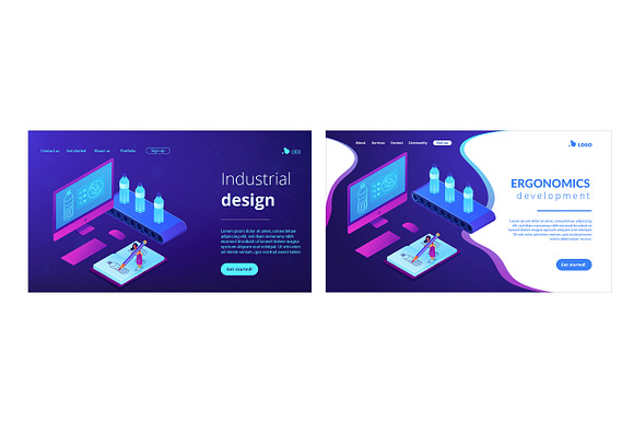 Business Isometric Landing Pages in Landing Page Templates - product preview 8