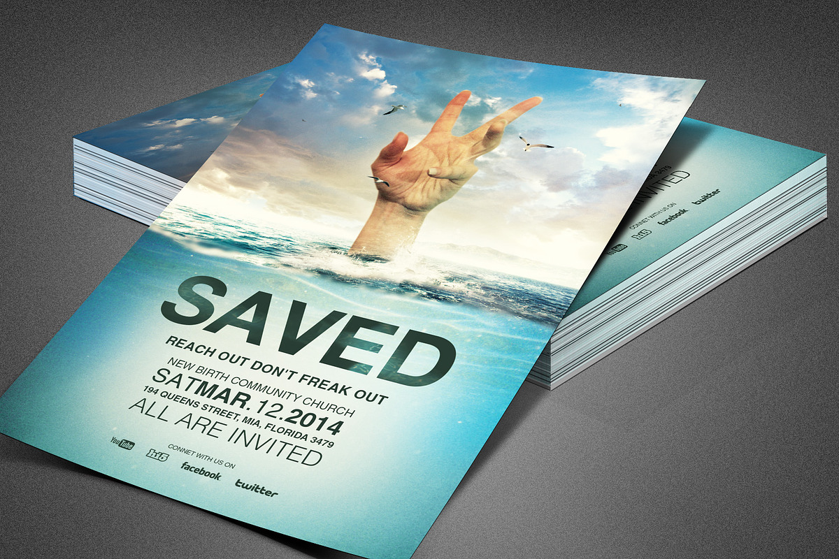 Saved Church Flyer Template in Flyer Templates - product preview 8