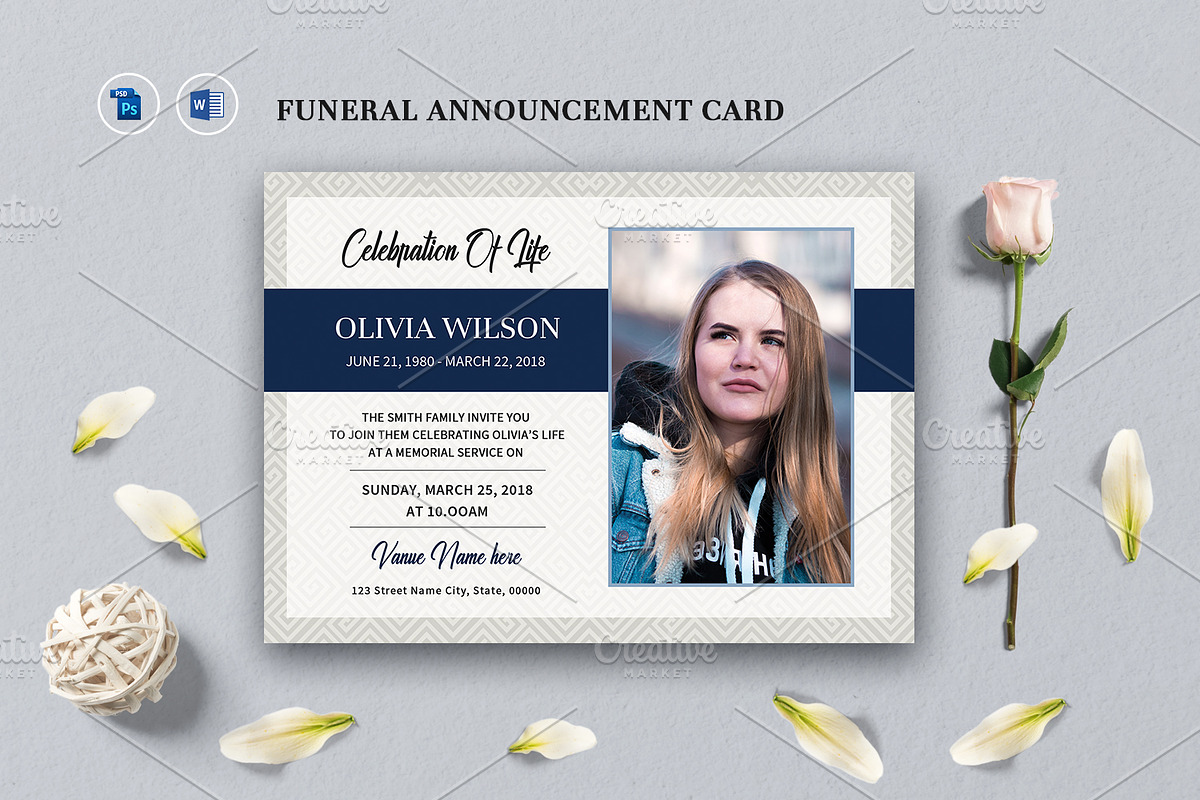 Funeral Announcement  V02 in Card Templates - product preview 8