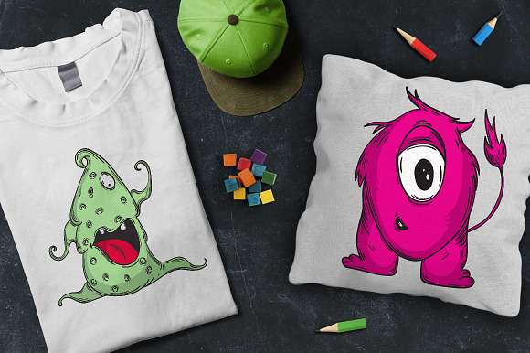 Cute monsters set in Illustrations - product preview 4