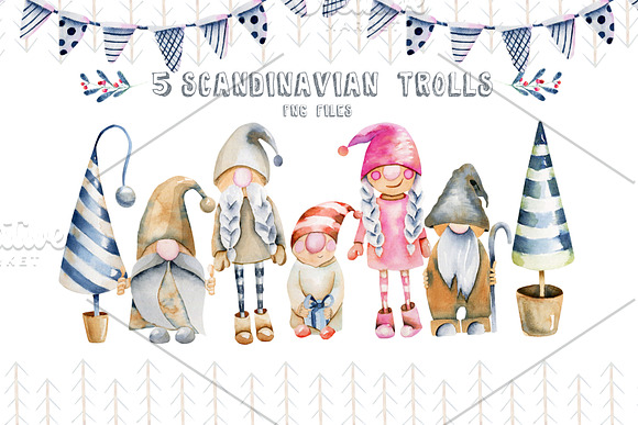 Cozy Scandinavia. Christmas clipart. in Illustrations - product preview 1