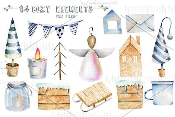 Cozy Scandinavia. Christmas clipart. in Illustrations - product preview 2