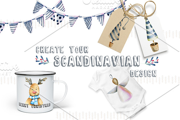Cozy Scandinavia. Christmas clipart. in Illustrations - product preview 6