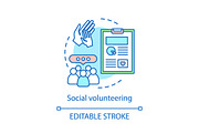 Social volunteering concept icon