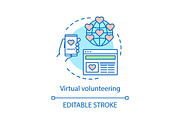 Virtual volunteering concept icon