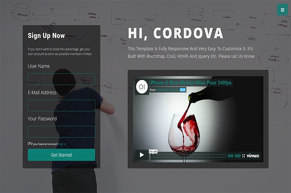 Cordova-Responsive One Page Template in Bootstrap Themes - product preview 1
