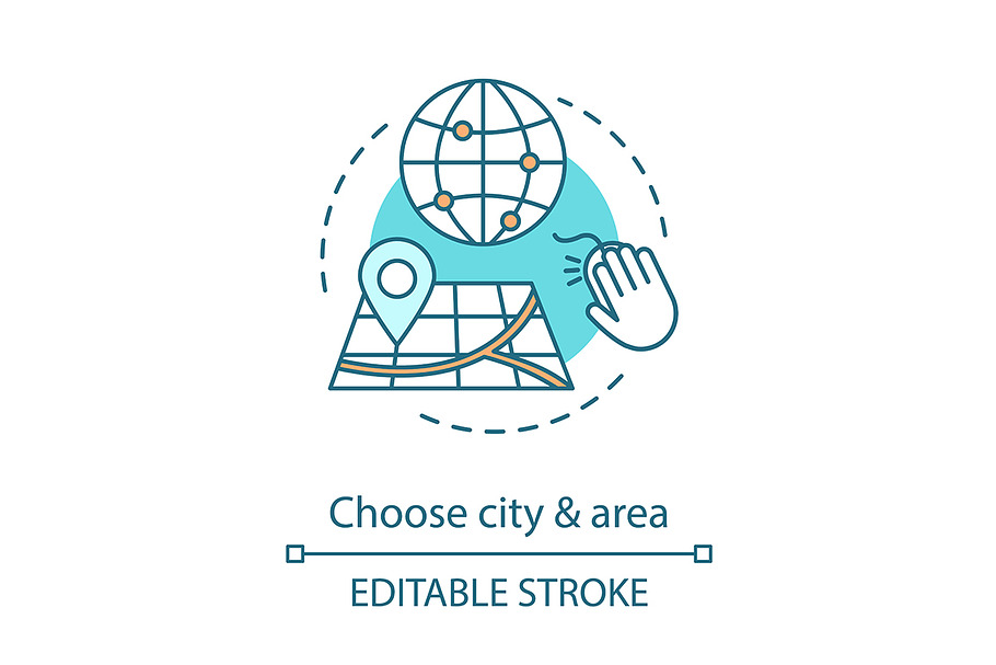 Choose city and area concept icon